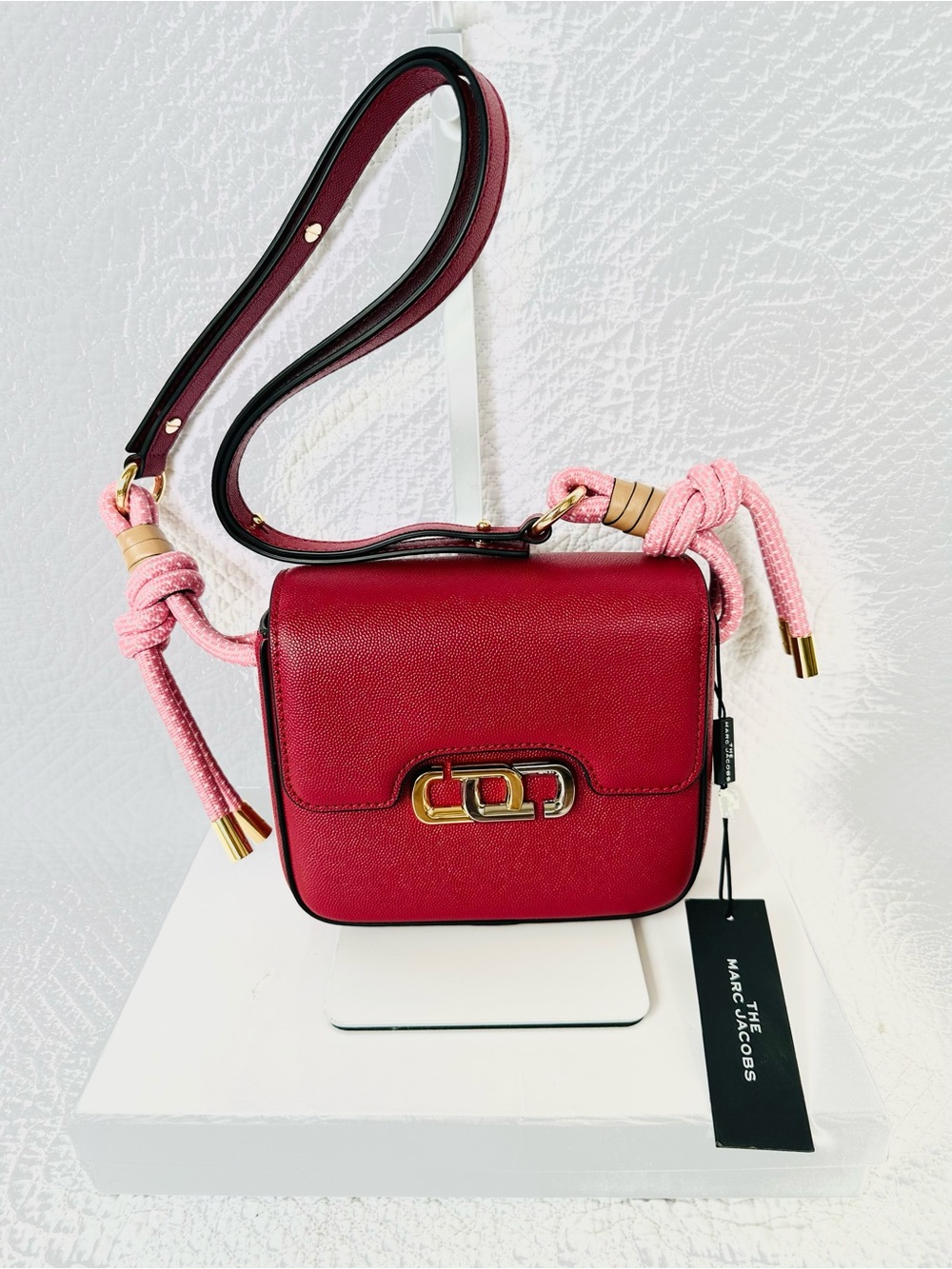 Marc Jacobs Red Leather Crossbody with Pink Rope Detail - Picture 1 of 13